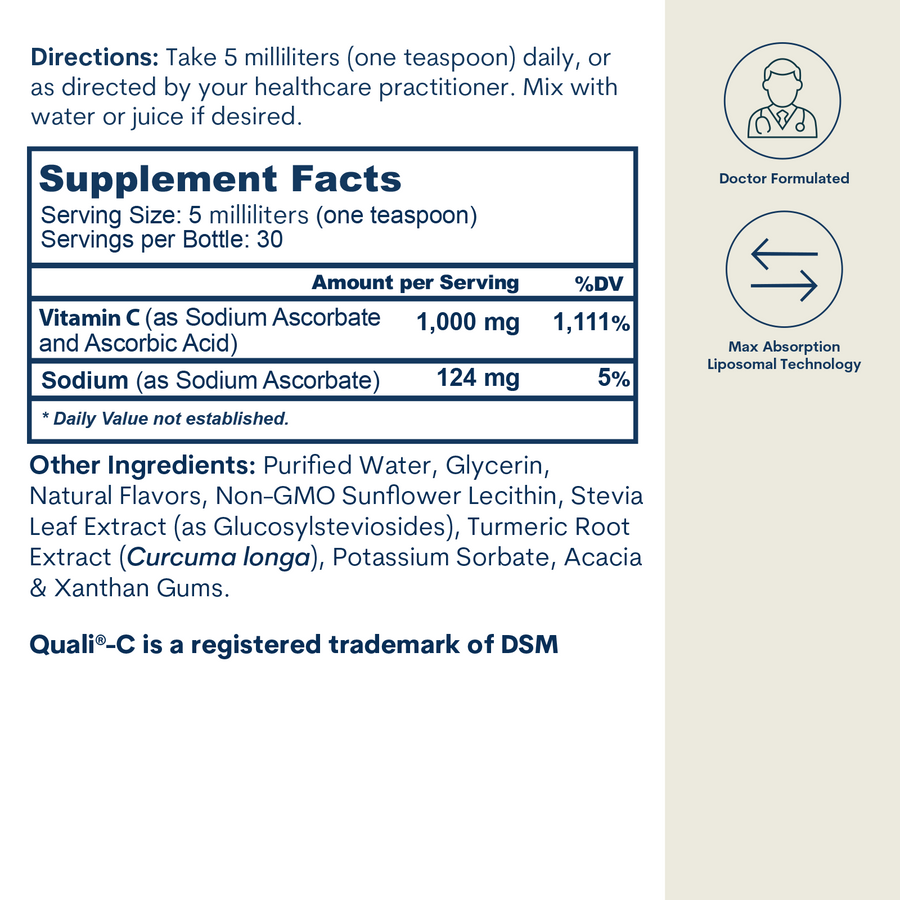 Liposomal Vitamin C - Liquid - Original Orange Formula (5 FL OZ / 30 Servings)