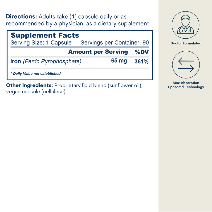 Liposomal Iron - Capsules (90 Count/90 Servings)