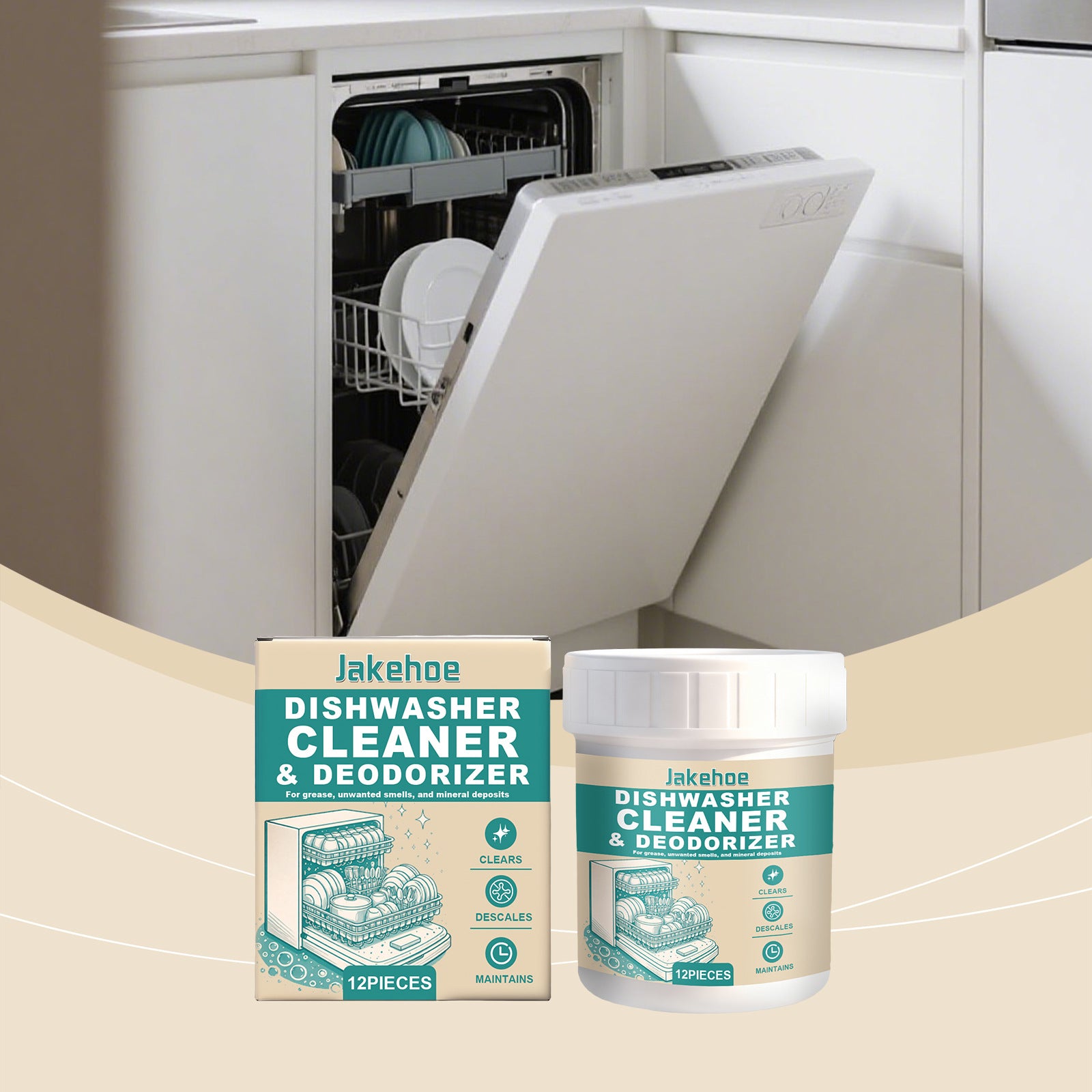 Dishwasher Deep-Clean Tablets 12 Pack