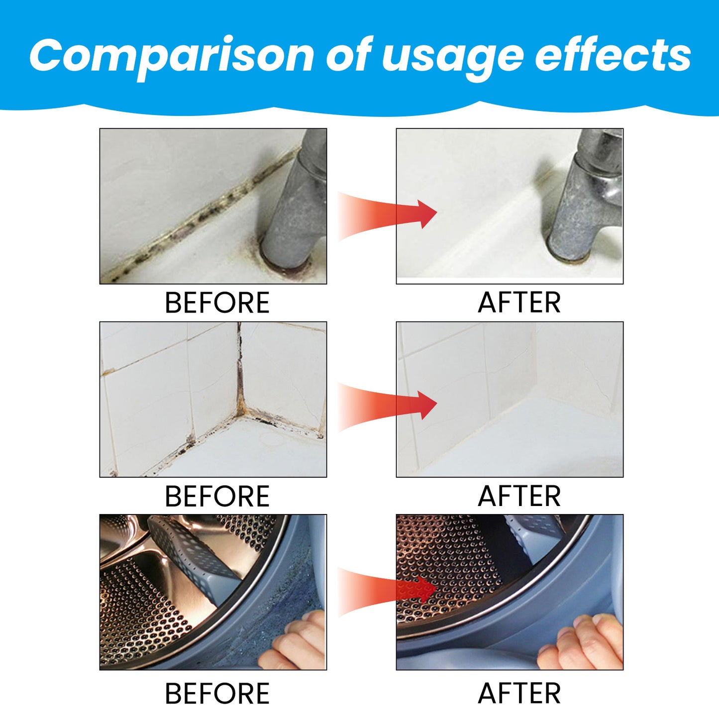 Before and after cleaning results
