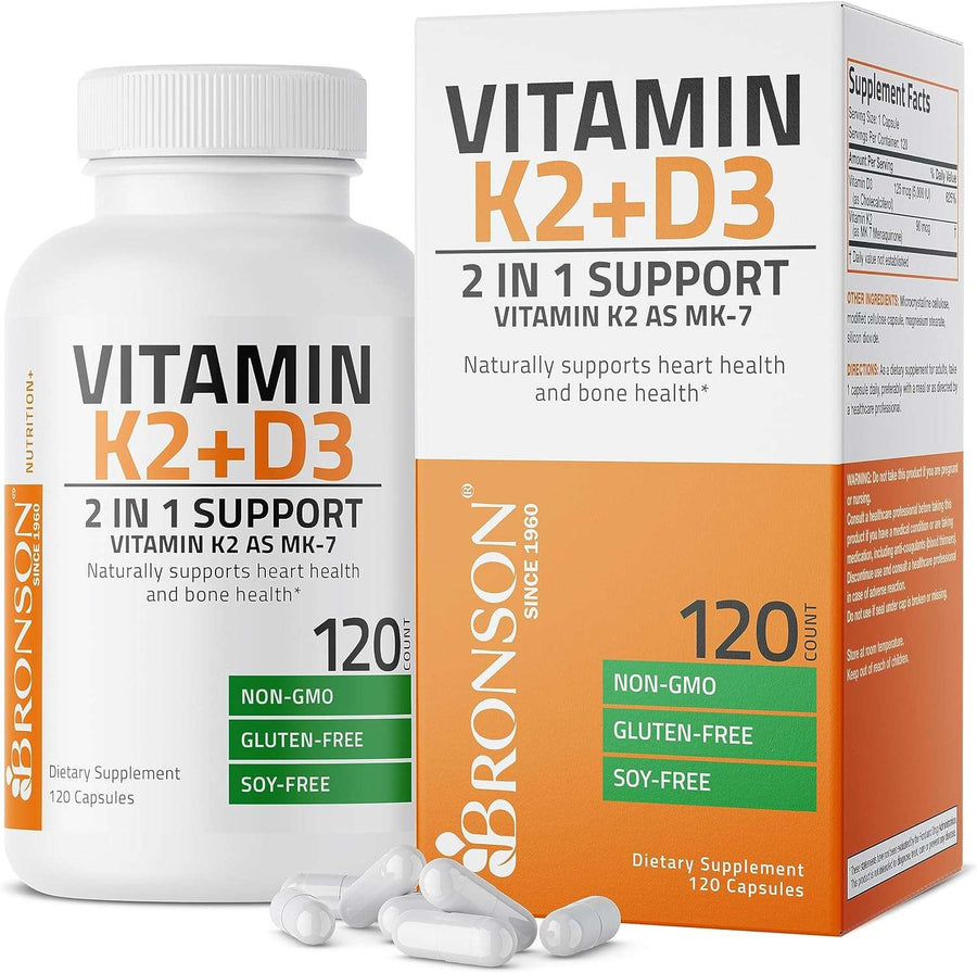 Bronson Vitamin K2 + D3 (120 Capsules)