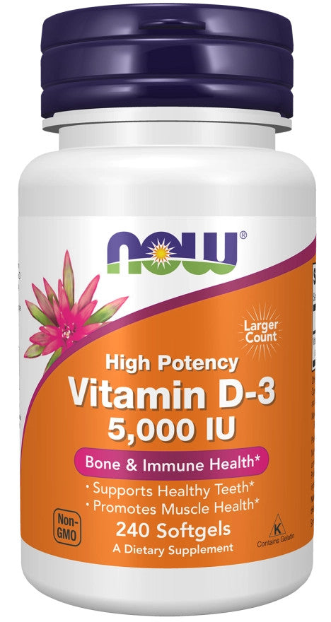 NOW Foods Vitamin D3 5000 IU 240 Softgels