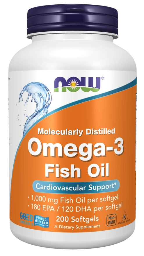 NOW Foods Omega-3 Fish Oil 200 Softgels