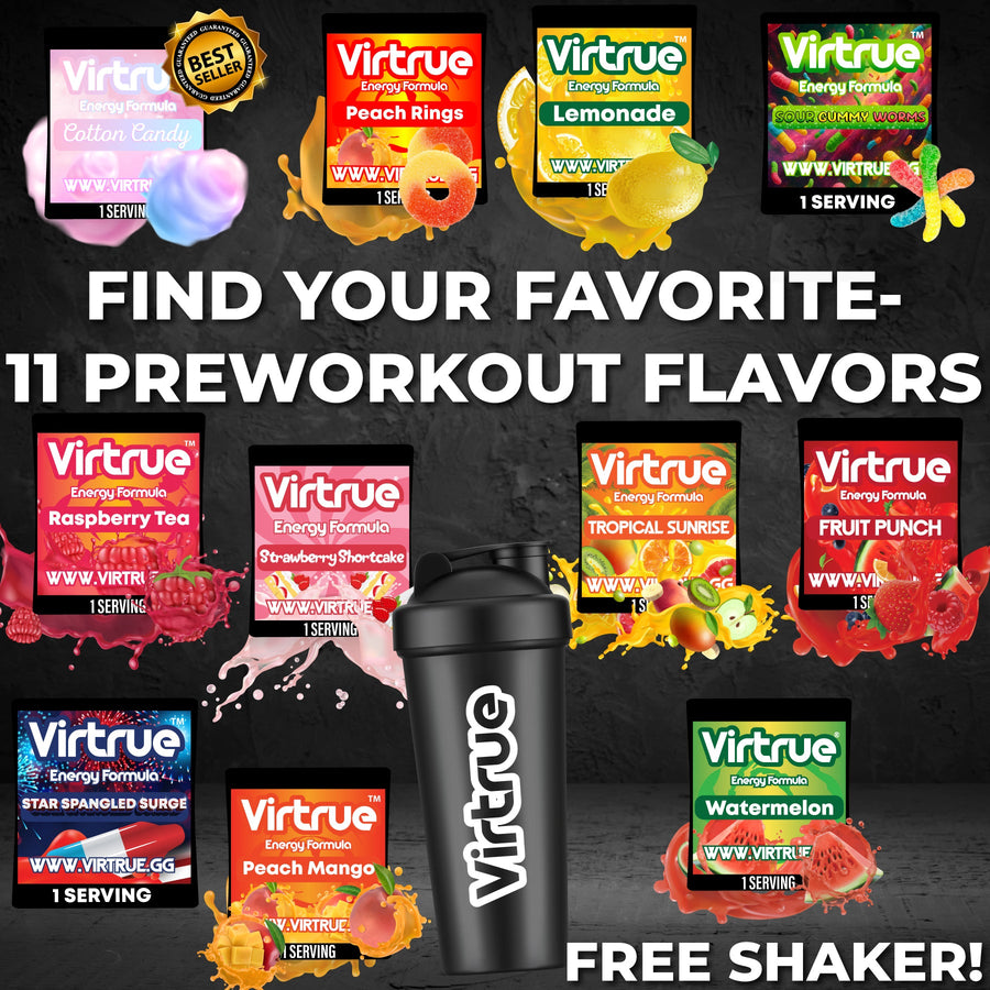 Virtrue 11-Flavor Pre-Workout Sampler + Shaker
