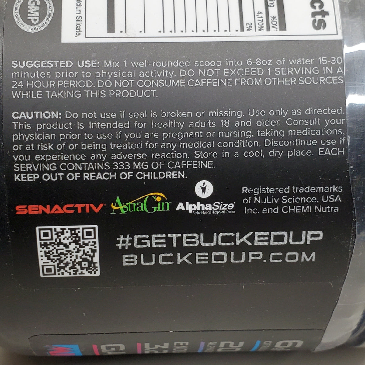 Bucked Up - Woke AF Nootropic Miami Pre-Workout 20 serv 8.7 oz BB 05/26